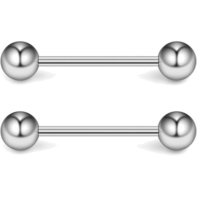 Hochwertiges FECTAS 2er Brustwarzenpiercing aus Titan, Größen 12-25mm