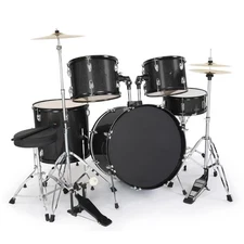 22 Inch Adult Drum Set, 5-Piece Full-Size Drums Kit with Cymbal Stands, Hi-ha...