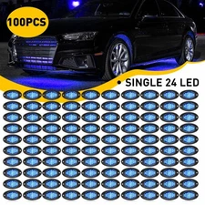 10Pcs Blue LED Rock Light Pods Underbody Glow Lamp Offroad SUV Pickup Truck UTV