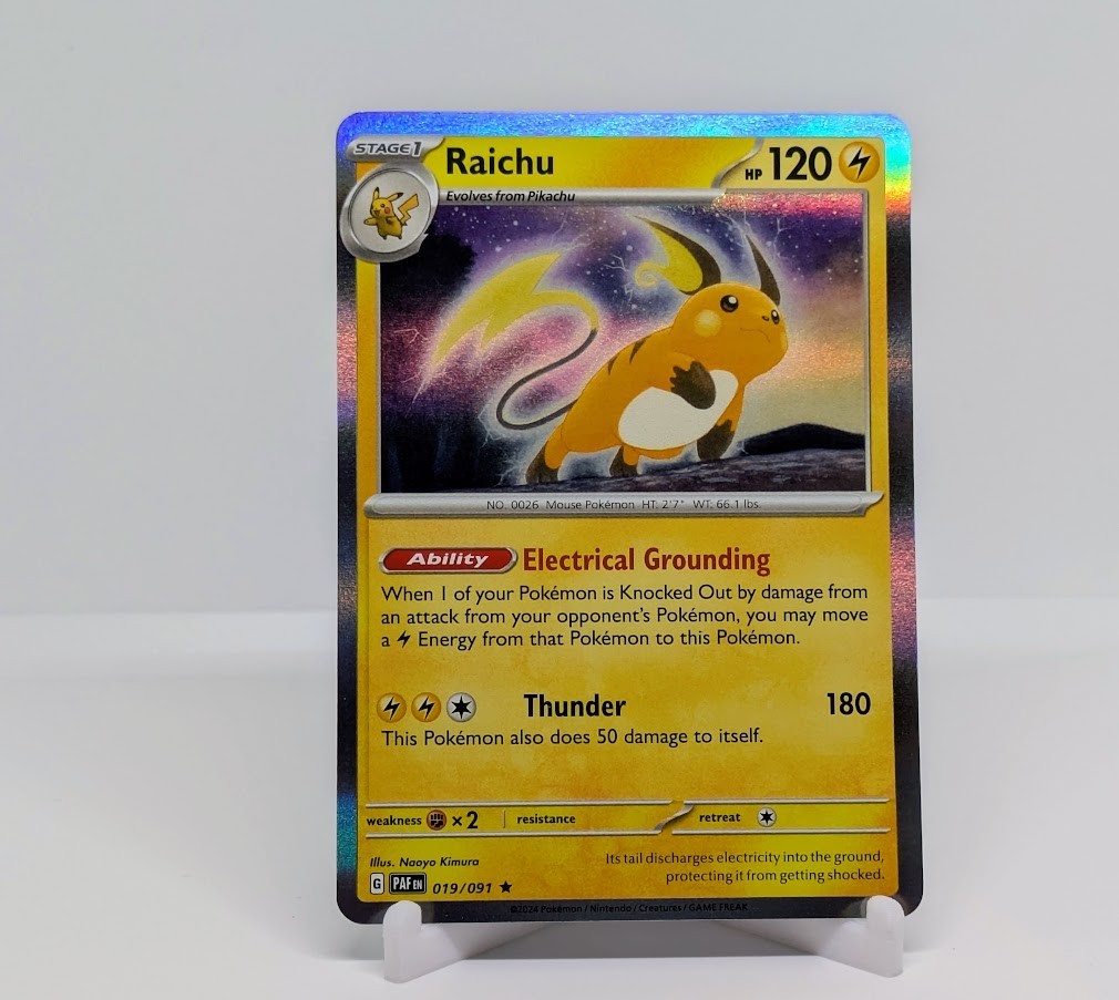  Raichu 019/091 | Rare Holo | Paldean Fates | NM 