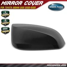 Right Passenger Side Mirror Cover Cap Smooth Black for Toyota Sienna 2021-2025