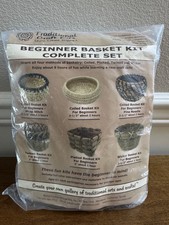 TRADITIONAL CRAFT KITS BEGINNER BASKET WEAVING KIT SET OF 6 SEALED BASKETRY