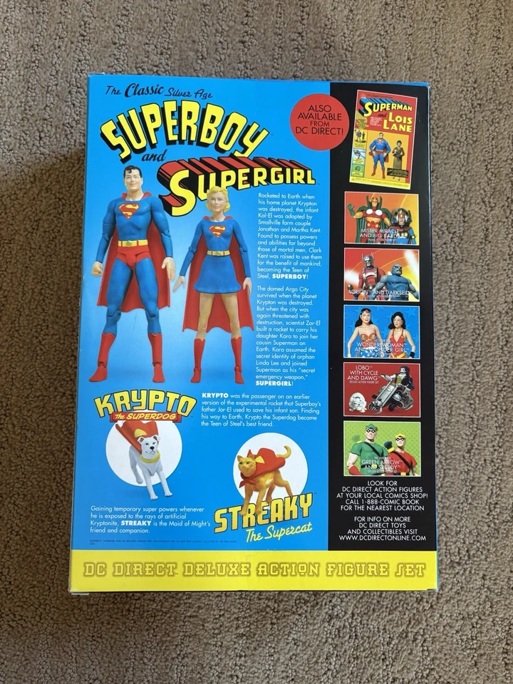 Juego de figuras de acción de lujo #11537 DC Direct Silver Age SUPERBOY SUPERGIRL KRYPTO Foto 2 de 4