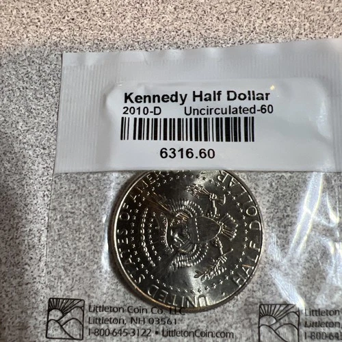 2010-D Kennedy Half Dollar Coin UNC in Littleton Plastic