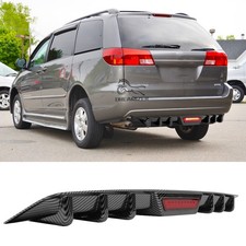 Carbon Fiber Rear Diffuser Bumper Spoiler W Led Brake Light For Toyota Sienna Carbon Fiber Rear Diffuser Bumper Spoiler W Led Brake Light For Toyota Sienna