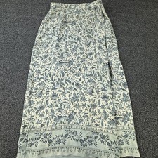 Vtg Talbots Skirt Womens 12 Green Floral Long Silk Lined Straight Pencil Maxi