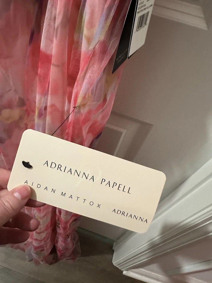 Vestido floral rosa Adrianna Papell – Tamanho 26W (novo com etiquetas) - Imagem 4 de 4