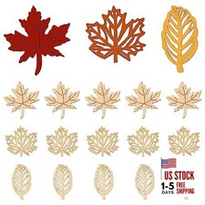 60PCS Hollow Out Unfinished Maple Leaves Wood Pieces - Maple Shaped