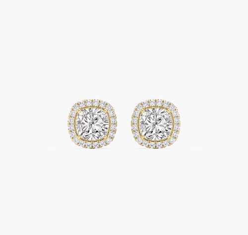 IGI Certified 2.40 TCW Cushion Lab Grown Diamond Minimalist Stud Fine Earrings - Bild 5 von 12