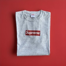 Supreme 2003 Rare ASH GREY Box Logo Tee Nice 100 Authentic SIZE L