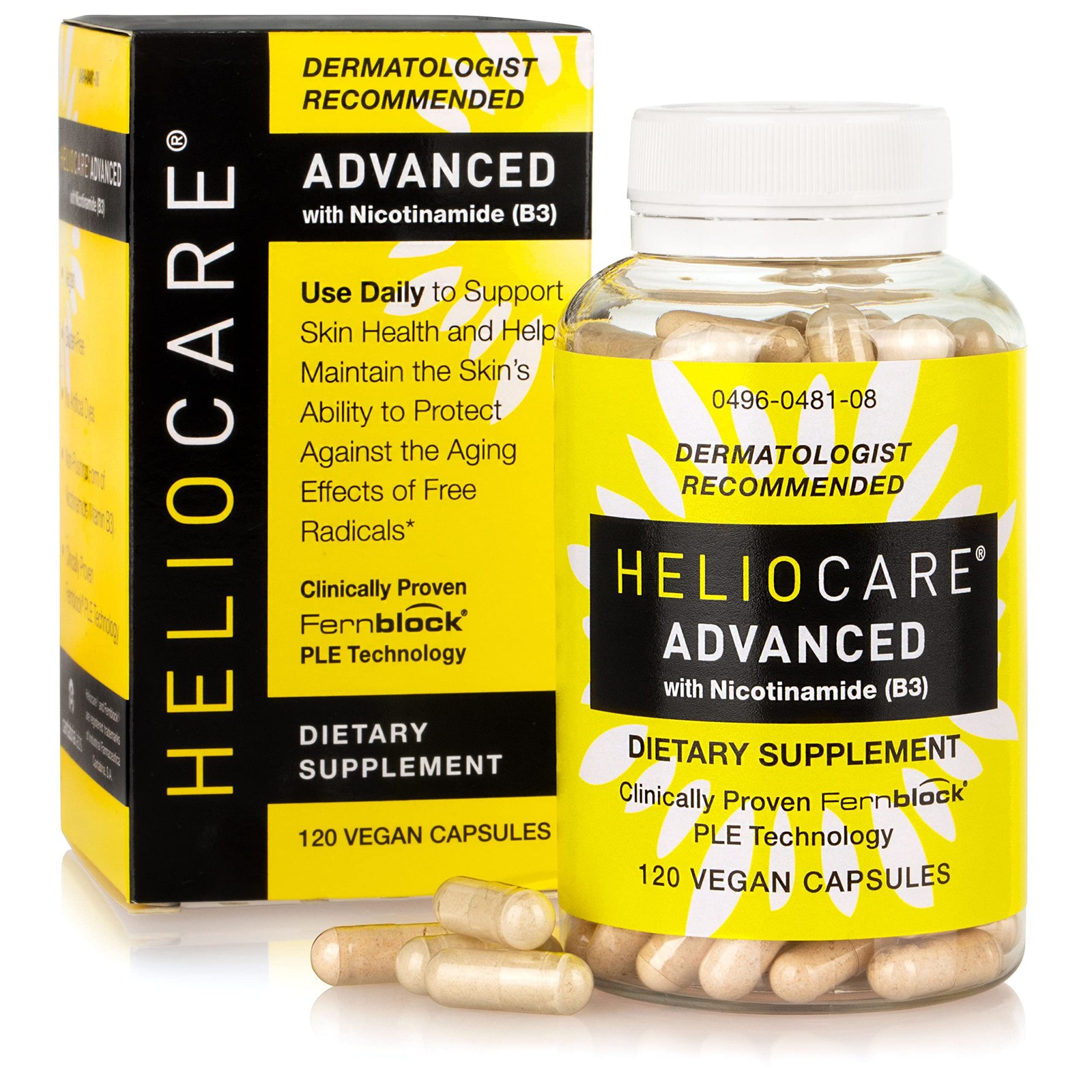 Heliocare Advanced Nicotinamide B3 Supplement: Niacinamide 500mg and Fernblock