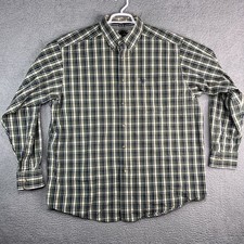 Ariat Pro Series Shirt Mens Size XL Blue Green Plaid Button Down Long Sleeve