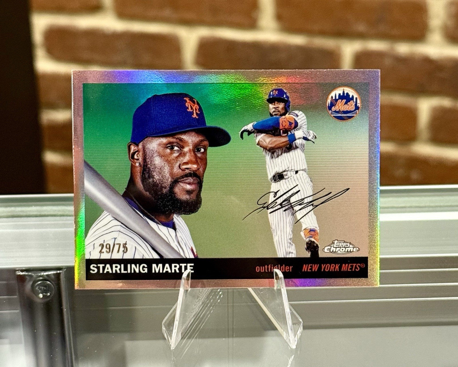 2025 Topps Chrome Platinum STARLING MARTE #/75 True ROSE GOLD REFRACTOR Mets
