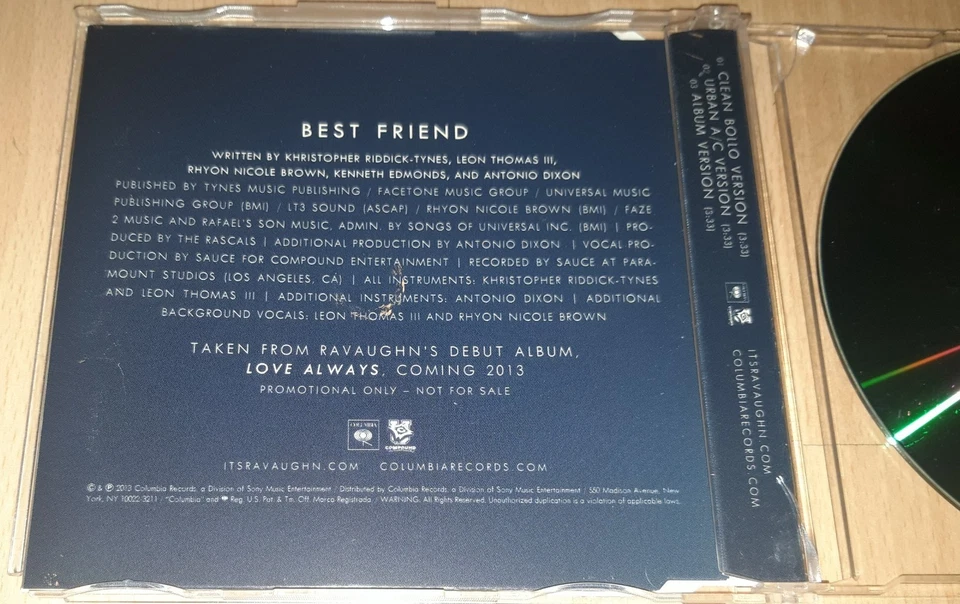 RAVAUGHN - Best Friend - US PROMO CD Single Indie R&B Rnb UNRELEASED Keri Hilson - Bild 3 von 4