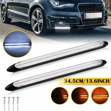 2x 34.5cm Led Daytime Running Light White Drl Driving Turn Signal Fog Lamp Amber 2x 34.5cm Led Daytime Running Light White Drl Driving Turn Signal Fog Lamp Amber