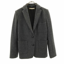 BALENCIAGA Ladies Tailored Jacket Blazer Paris France Napped Size 34 Charcoal