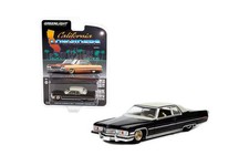 GLT63010-E Greenlight 1973 Cadillac Coupe deVille Black with Gold Wheels Califor