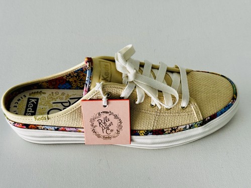 Tenis para mujer KEDS X Rifle Paper Co TRPL KICK MULE NATRL beige con adornos florales 8,5 - Imagen 5 de 12