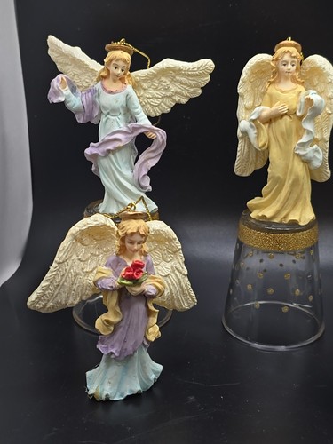 Set di 5 statuine angelo in miniatura addobbi albero di Natale - Foto 4 di 16
