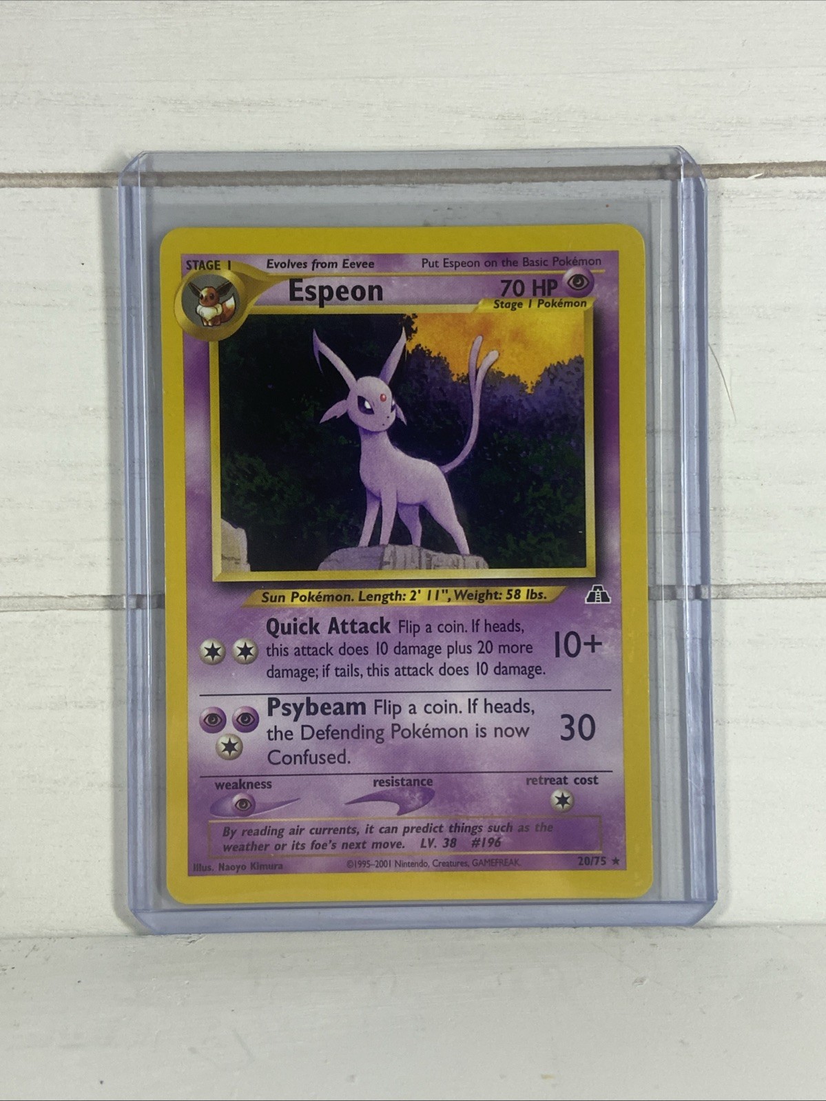 Pokemon Card Espeon 20/75 Neo Discovery Rare Non Holo WOTC NM