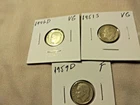 THREE SILVER DIMES-SCRAP SILVER- AS SHOWN-3 ROOSEVELT DIMES--FREE SHIP