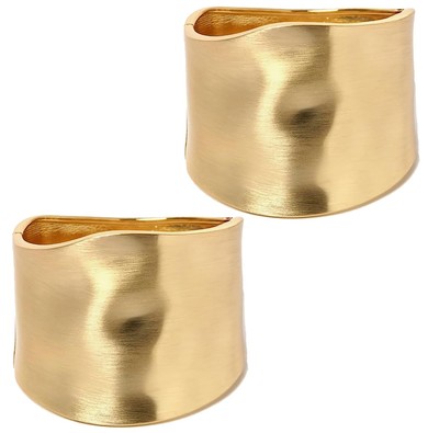 2 Stück Gold Manschettenarmbänder für Frauen Trendy Breit Grob Armreif Armbänder für Frauen