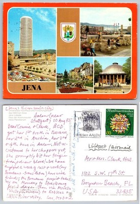 Jena Germany Multi-View Postcard Zeiss Planetarium Universitäts-Hochhaus 1985