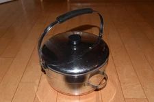 Vintage Revere Ware  Pre-68 Stock Pot Locking Bail Handle 4 Qt Kettle & Lid