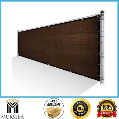 3 ft x 10 ft Brown Privacy Fence Screen Mesh Windscreen Cover w/ Grommets