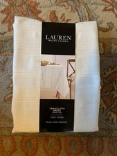NEW Lauren Ralph Lauren Tablecloth 70" Round Natural Beige Nappe Mantel