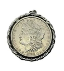 1888 Morgan Silver Dollar Rope Bezel Pendant - Circulated Philadelphia Mint