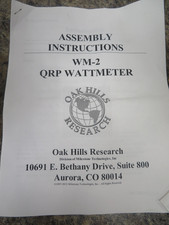 Oak Hills Research WM-2 Ham Radio QRP Wattmeter