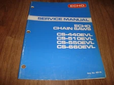 Vintage Echo  Service Manual CS-440EVL 510EVL CS-550EVL CS-660EVL Ord No. 401-15