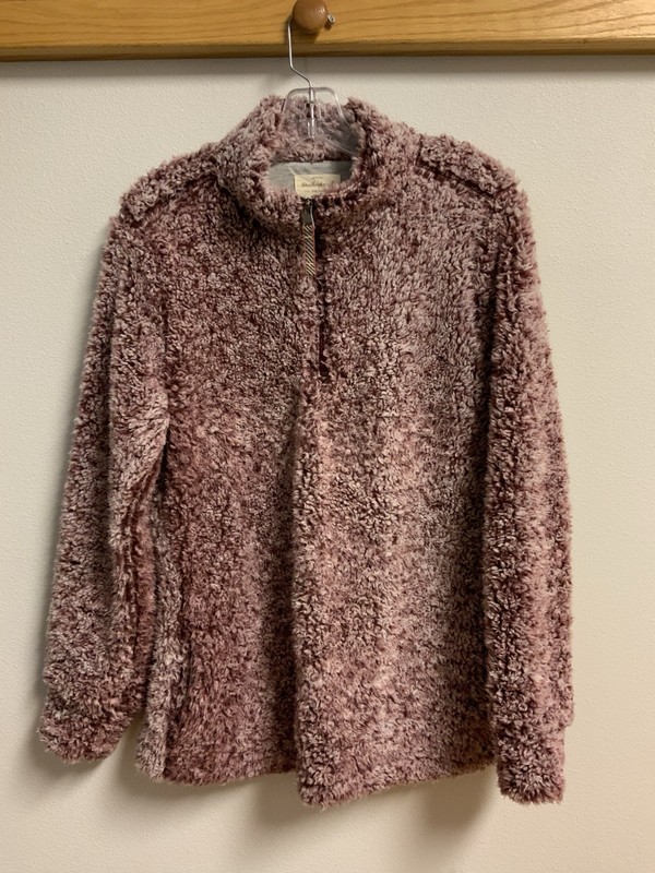 Weatherproof Vintage Womens Dark Light Pinks 1/4 Zip Cozy Fleece Jacket M