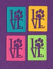 DOG LOVE die cuts scrapbook cards