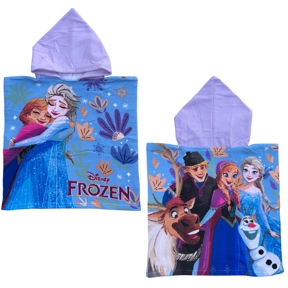 PONCHO MARE FROZEN DISNEY 100 X 50 CM ACCAPPATOIO BAMBINI 100% PL