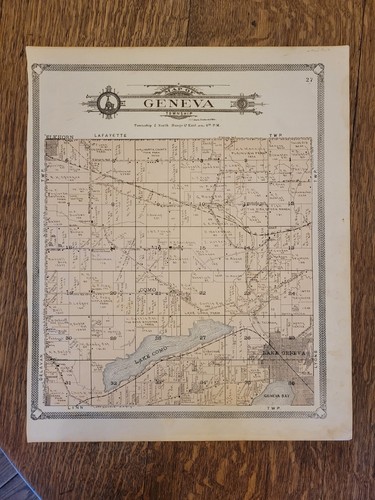 Vintage 1907 Atlas Plat Map ~ Geneva Township Walworth County Wisconsin #27 - Picture 8 of 8