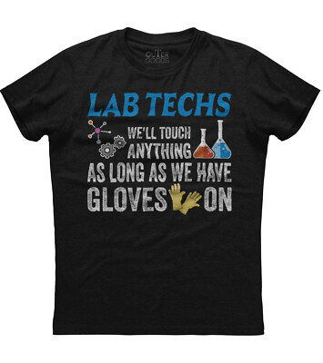 Lab Tech Chemistry Student's Laboratory Mens Short Sleeve Cotton Black T-shirt