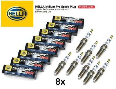 8x Hella Iridium Zündkerzen IM8RC-8P Audi A6 A8 3.7 8-Zylinder AKC AQG | S8 4.2