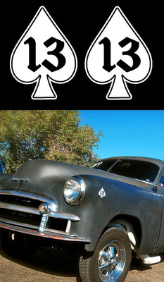 x2 Awesome ''Ace Of Spades 13'' Street Racing Outlaw Hot Rod Drag Racing