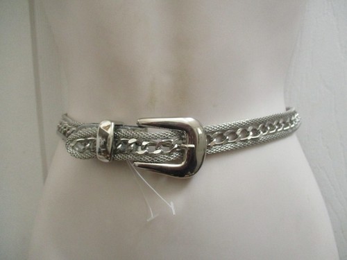 Cinturón de cadena de metal vintage ropa de calle talla pequeña longitud 33,5 pulgadas nuevo - Imagen 4 de 7