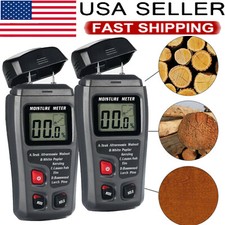 2X Digital LCD Wood Moisture Meter Detector Tester Wood Firewood Paper Cardboard