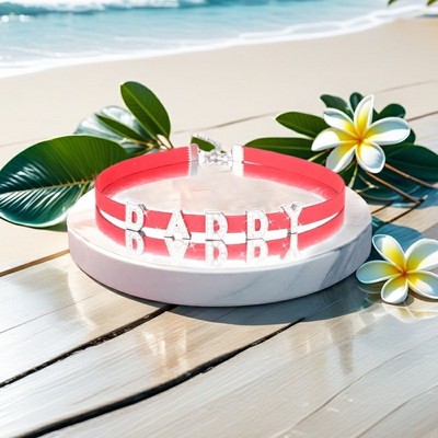 Rhinestone SEXWIFE Personalized Letter Choker Necklaces Leather for Women Collar