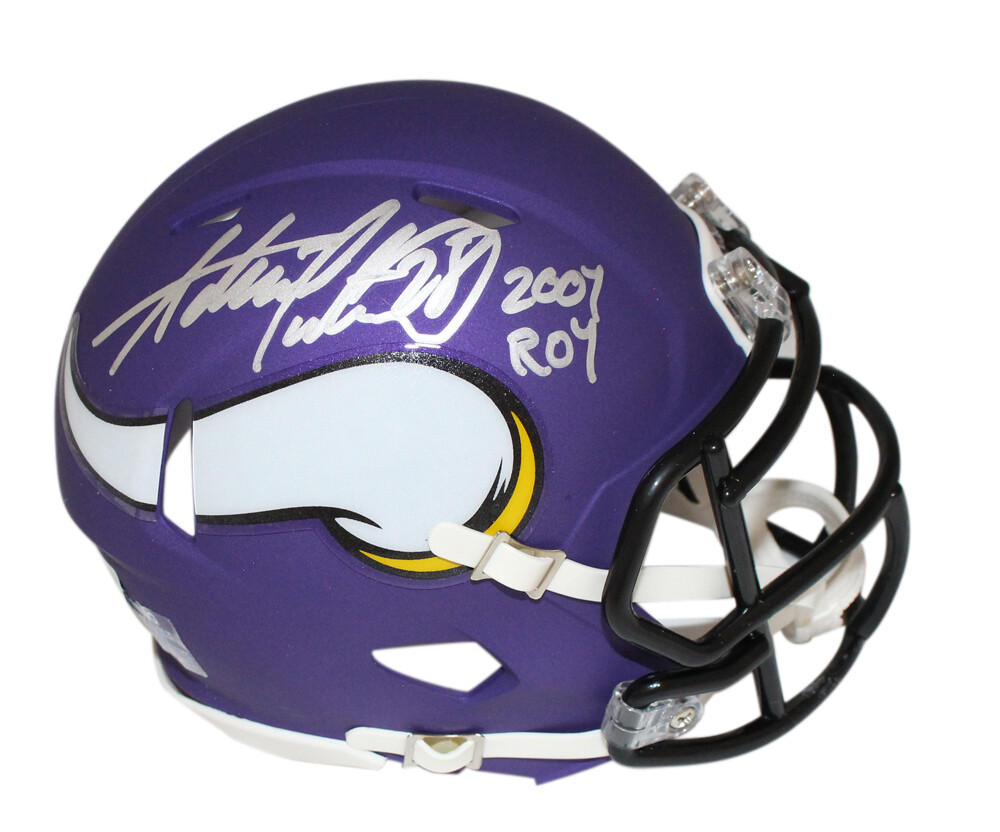 Adrian Peterson Autographed Signed Minnesota Vikings Mini Helmet With Insc Beckett 