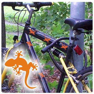 Fahrradaufkleber Gecko Gekko Echse Fahrrad Aufkleber Sticker SET Eidechse F025