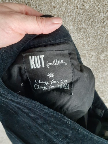 Kut from the Kloth Diana Skinny Corduroy Pant Womens 18P Black Mid Rise Stretch - Picture 7 of 13