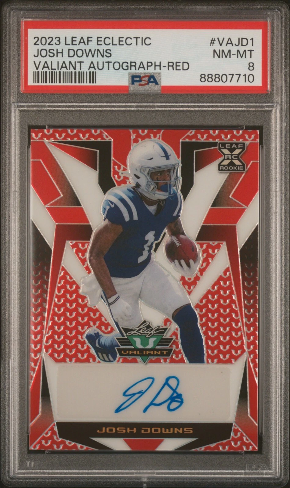 Josh Downs Leaf Eclectic Valiant Autographs #VAJD1 Red