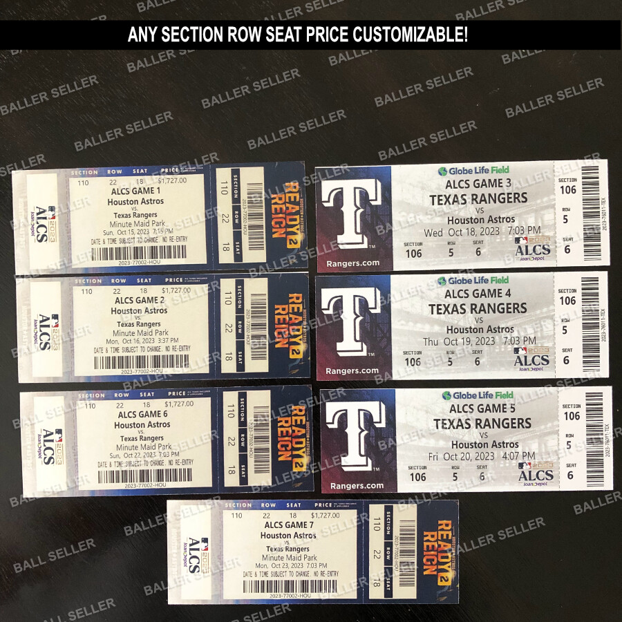 2023 ALCS Souvenir Ticket Stub Astros Rangers ANY SECTION ROW SEAT