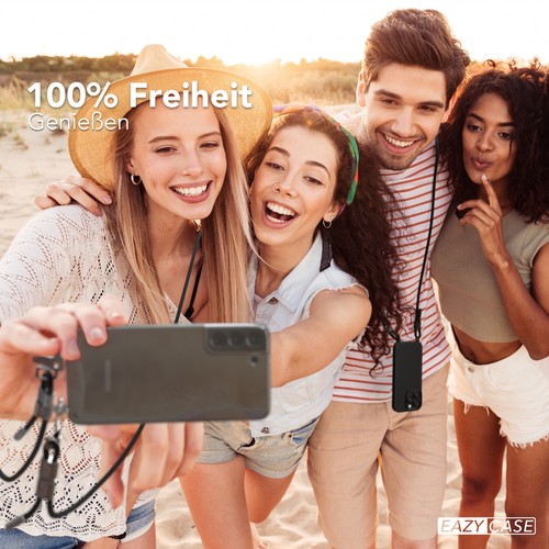 Etui z paskiem do Samsung Galaxy S22 Plus 5G Łańcuszek do telefonu komórkowego Sznurek Cover Czarne - Zdjęcie 2 z 7