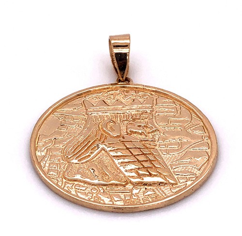 18k Yellow Gold Cyrus The Great Achaemenid King Round Pendant 1st. Human Right - Picture 4 of 7